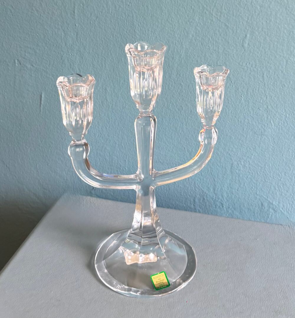 Vintage Marquis Waterford Crystal Sorrento 3 Light Candelabra Candlestick Holder